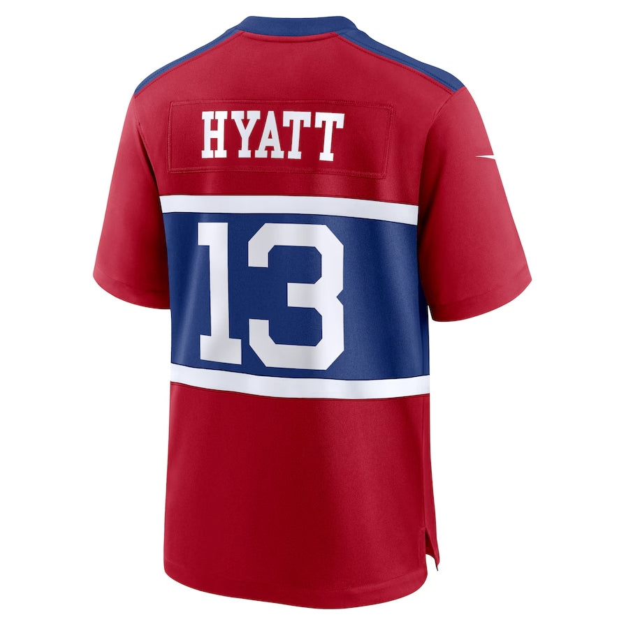 NY.Giants #13 Jalin Hyatt Alternate Player Game Jersey - Century Red American Football Jerseys football jersey product view 1