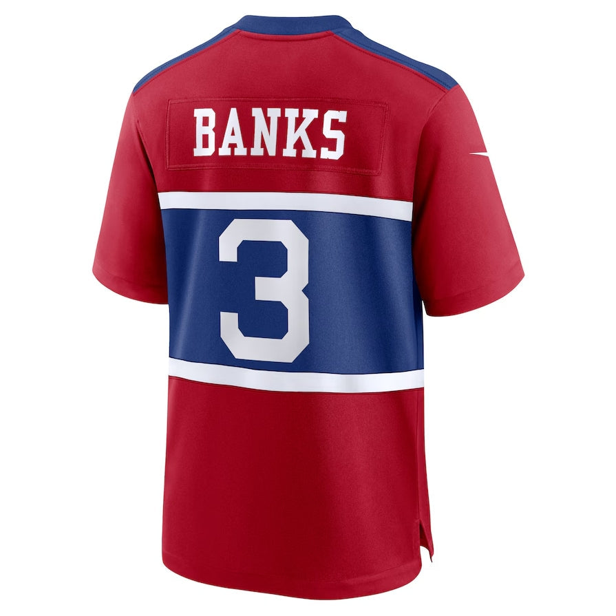 NY.Giants #3 Deonte Banks Alternate Player Game Jersey - Century Red American Football Jerseys football jersey product view 1