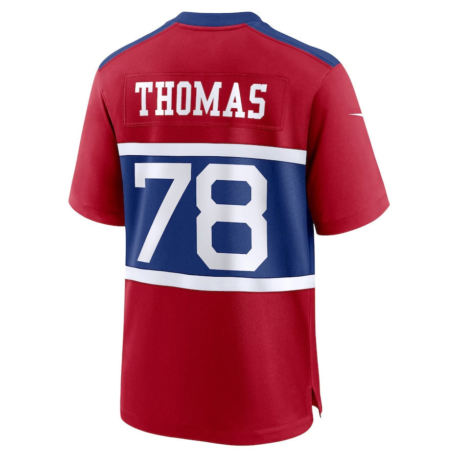 NY.Giants #78 Andrew Thomas Alternate Player Game Jersey - Century Red American Football Jerseys football jersey product view 1
