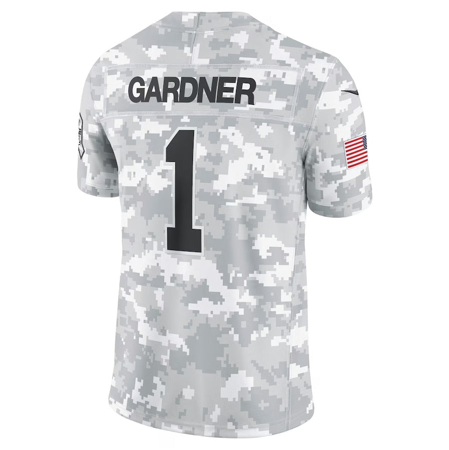 NY.Jets #1 Sauce Gardner Player Arctic Camo Salute to Service Limited Stitched American Football Jerseys football jersey product view 1