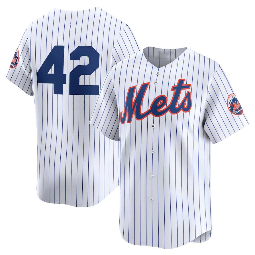 New York Mets 2024 #42 Jackie Robinson Day Home Limited Jersey ¨C White Stitches Baseball Jerseys baseball jersey product view 1