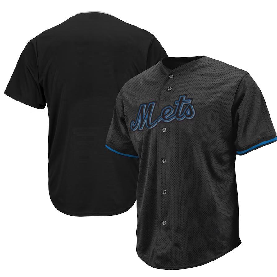 New York Mets Black Big & Tall Pop Fashion Jersey Baseball Jerseys baseball jersey product view 1