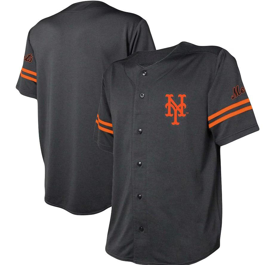 New York Mets Black Stitches Team Fashion Jersey Baseball Jerseys baseball jersey product view 1