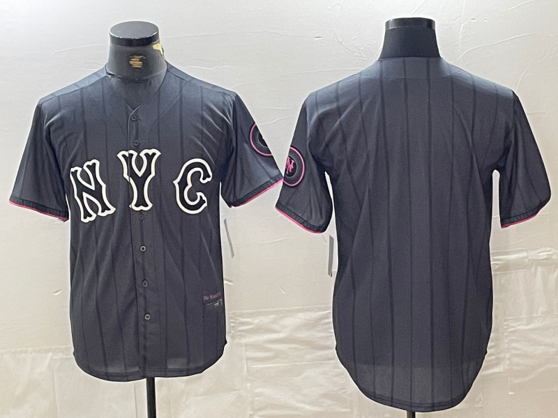 New York Mets Blank Gray 2024 City Connect Cool Base Stitched Baseball Jersey baseball jersey product view 1