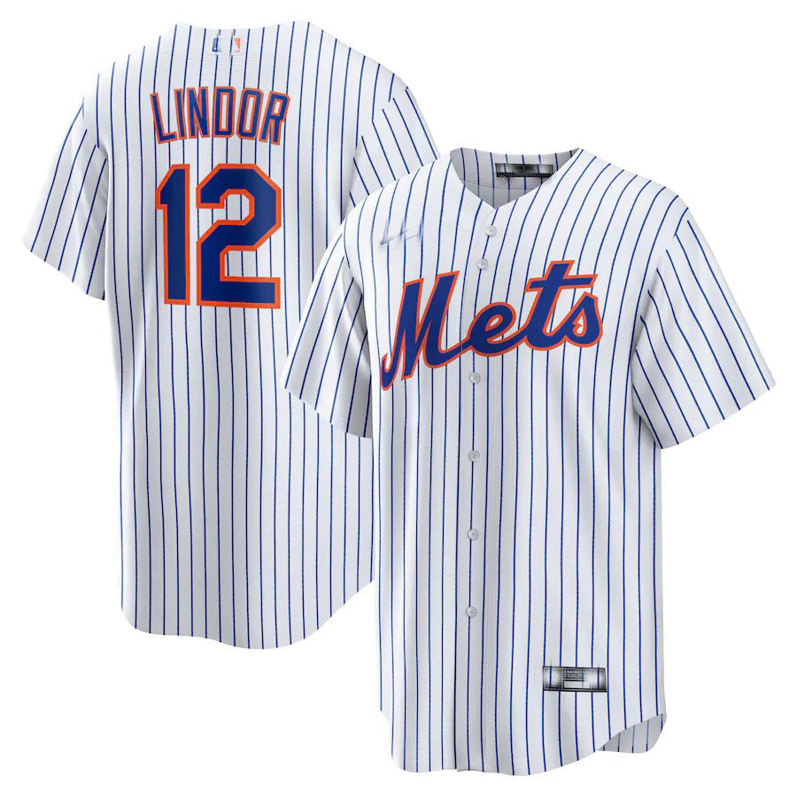 New York Mets #12 Francisco Lindor White Home Replica Player Jersey Baseball Jerseys baseball jersey product view 1