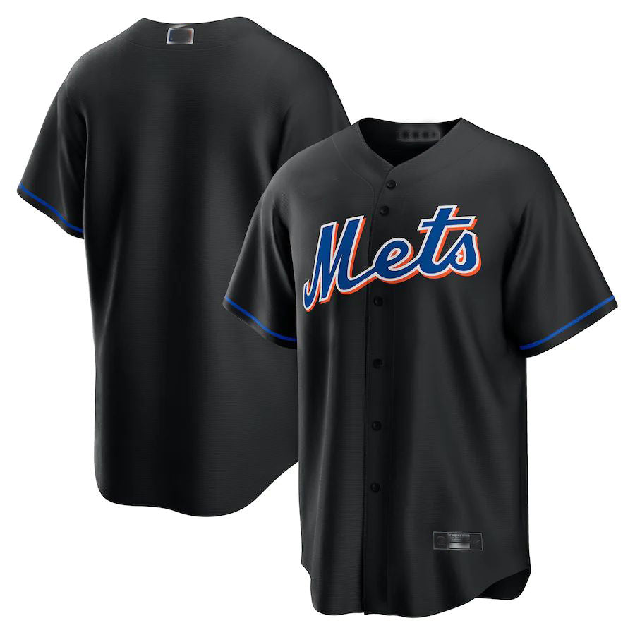 New York Mets Black 2022 Alternate Replica Team Jersey Baseball Jerseys baseball jersey product view 1