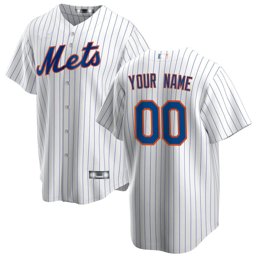 Custom New York Mets White Home Replica Custom Jersey Baseball Jerseys baseball jersey product view 1