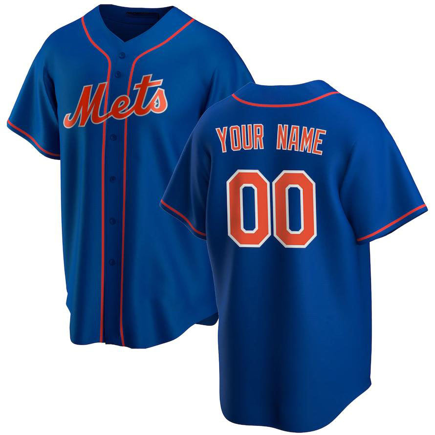 New York Mets Royal Alternate Replica Custom Jersey Baseball Jerseys baseball jersey product view 1
