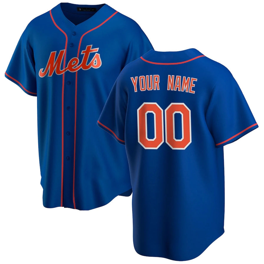 New York Mets Royal Alternate Replica Custom Jersey Baseball Jerseys baseball jersey product view 1