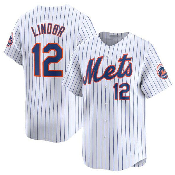 New York Mets #12 Francisco Lindor White 2024 Home Limited Stitched Baseball Jersey baseball jersey product view 1