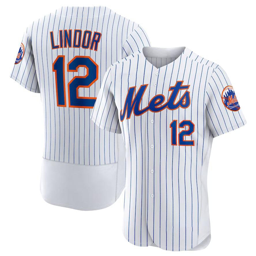 New York Mets #12 Francisco Lindor White Home Authentic Player Jersey Baseball Jerseys baseball jersey product view 1