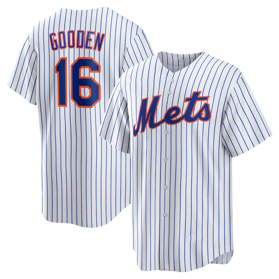 New York Mets #16 Dwight Gooden Home Replica Player Jersey - White Stitched Baseball Jersey baseball jersey product view 1