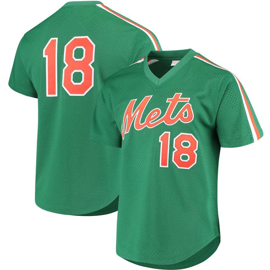 New York Mets #18 Darryl Strawberry Green Cooperstown Mesh Batting Practice Jersey Baseball Jerseys baseball jersey product view 1