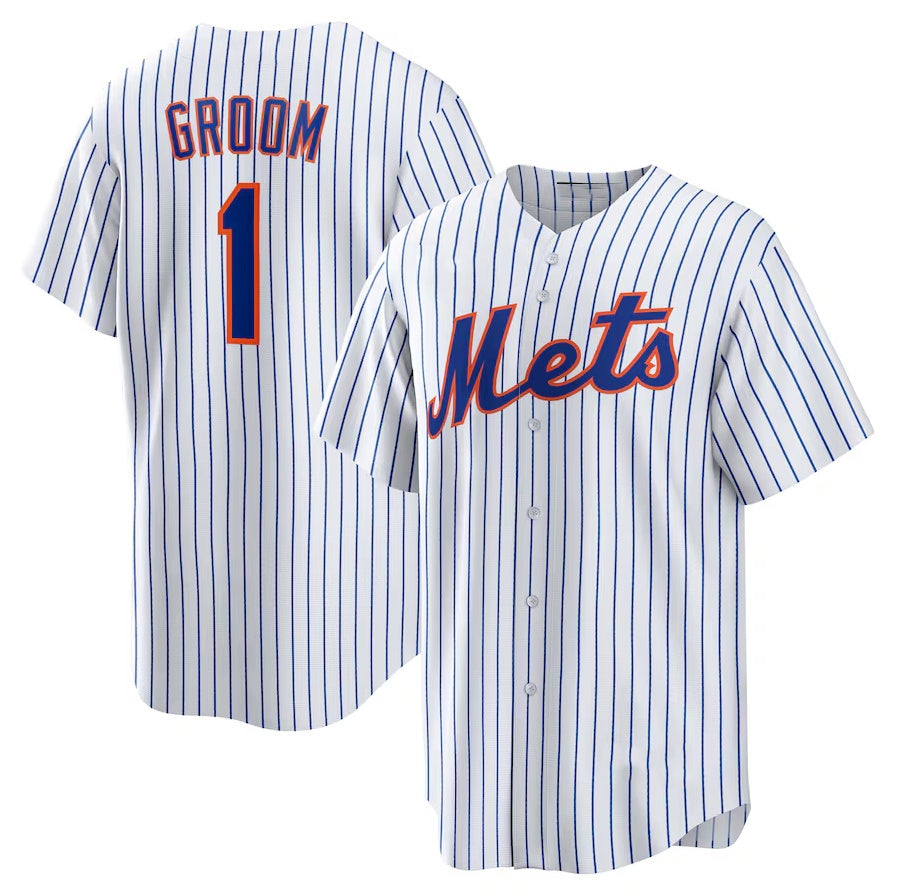 New York Mets #1 Groom Home Replica Jersey - White Stitched Baseball Jersey baseball jersey product view 1