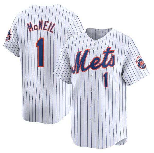 New York Mets #1 Jeff McNeil White 2024 Home Limited Stitched Baseball Jersey baseball jersey product view 1