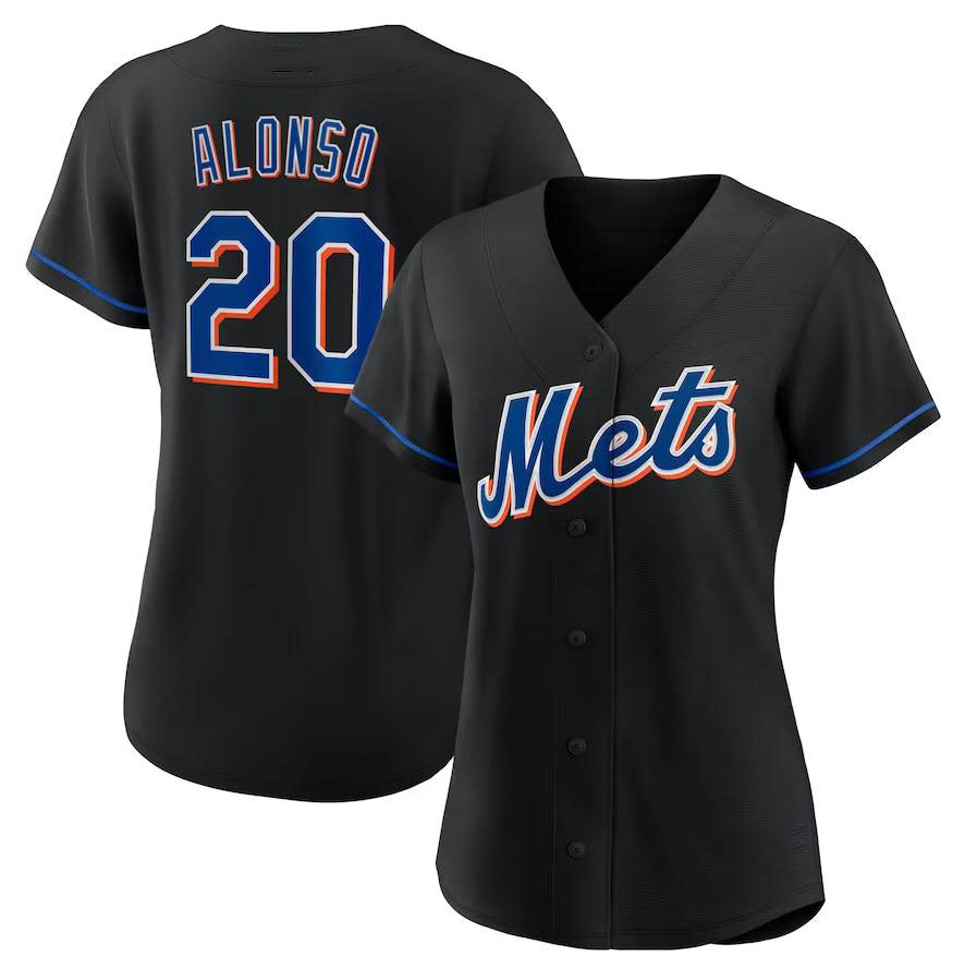 New York Mets #20 Pete Alonso Black 2022 Alternate Replica Player Jersey Baseball Jerseys baseball jersey product view 1