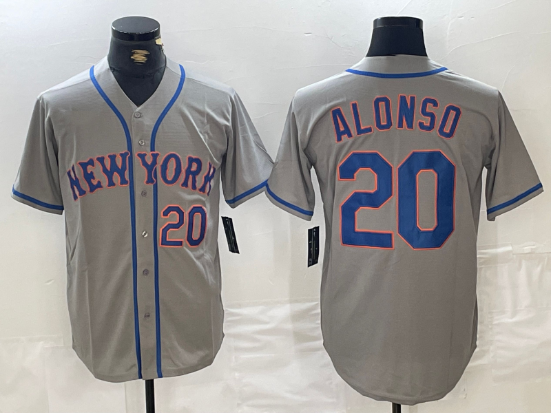 New York Mets #20 Pete Alonso Grey Stitched Baseball Jersey baseball jersey product view 1