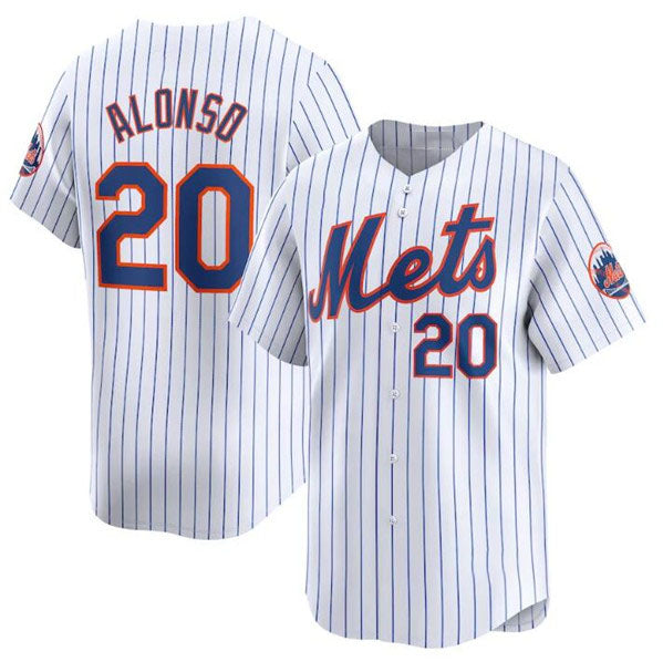 New York Mets #20 Pete Alonso White 2024 Home Limited Stitched Baseball Jersey baseball jersey product view 1