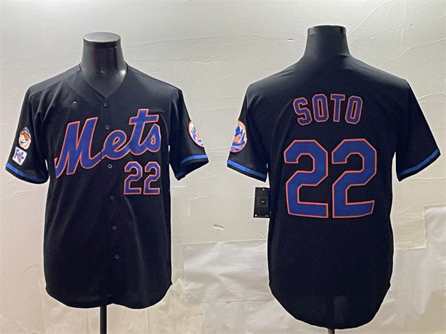New York Mets #22 Juan Soto Black 2025 Spring Training Cool Base Stitched Baseball Jersey baseball jersey product view 1