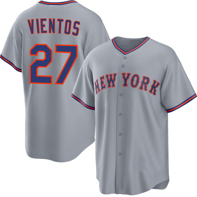 New York Mets #27 Mark Vientos Gray 2025 Limited Stitched Baseball Jersey baseball jersey product view 1