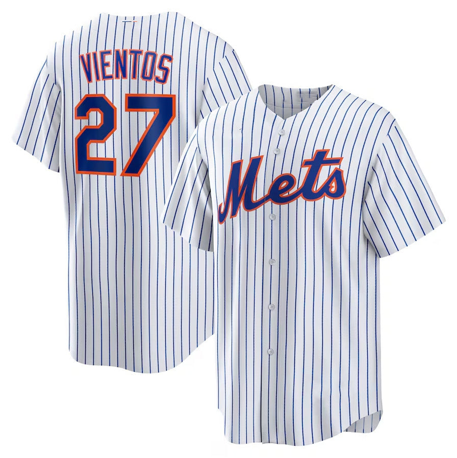 New York Mets #27 Mark Vientos Home Replica Jersey - White Stitched Baseball Jersey baseball jersey product view 1