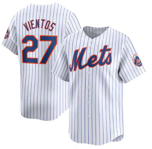 New York Mets #27 Mark Vientos White 2024 Home Limited Stitched Baseball Jersey baseball jersey product view 1