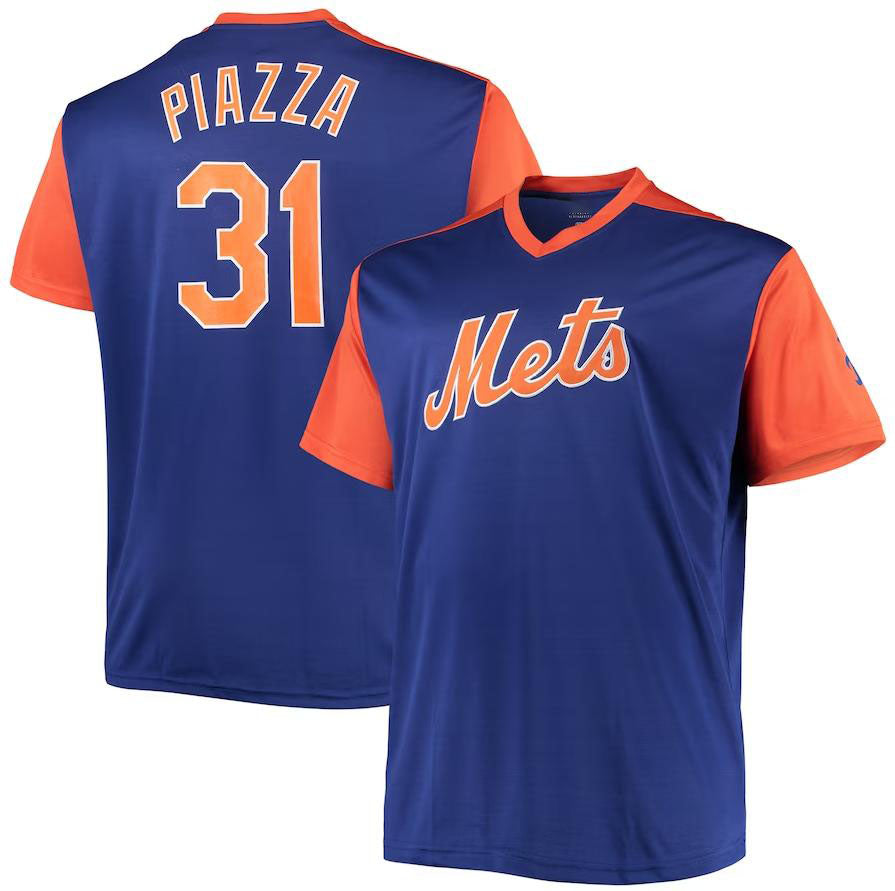 New York Mets #31 Mike Piazza Royal Orange Cooperstown Collection Replica Player Jersey Baseball Jerseys baseball jersey product view 1