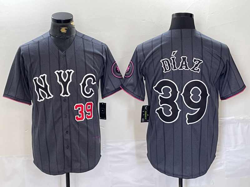 New York Mets #39 Edwin Diaz Gray 2024 City Connect Cool Base Baseball Jersey baseball jersey product view 1