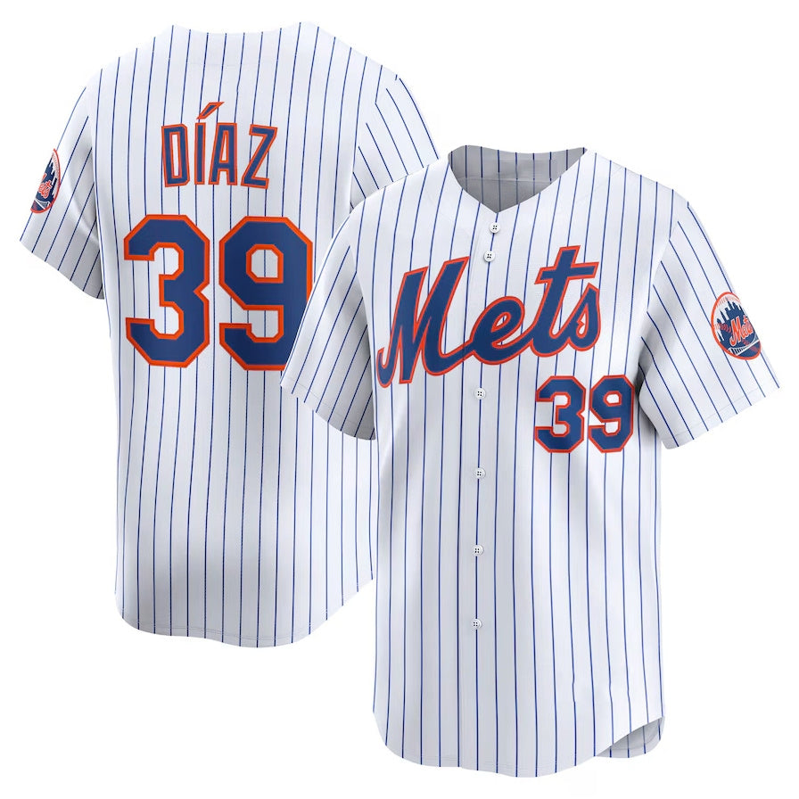 New York Mets #39 Edwin D¨ªaz Home Limited Player Jersey - White Stitched Baseball Jersey baseball jersey product view 1