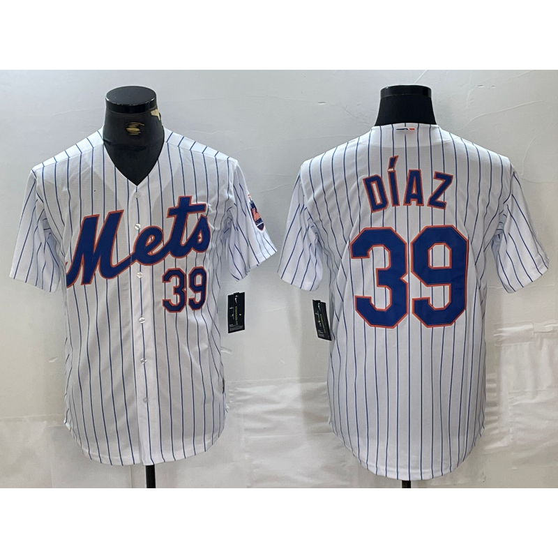 New York Mets #39 Edwin Diaz Number White Stitched Cool Base Jersey baseball jersey product view 1