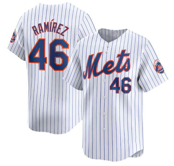 New York Mets #46 Yohan Ramirez White 2024 Home Limited Stitched Baseball Jersey baseball jersey product view 1
