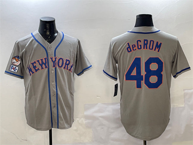 New York Mets #48 Jacob DeGrom Grey 2025 Spring Training Cool Base Stitched Baseball Jersey baseball jersey product view 1