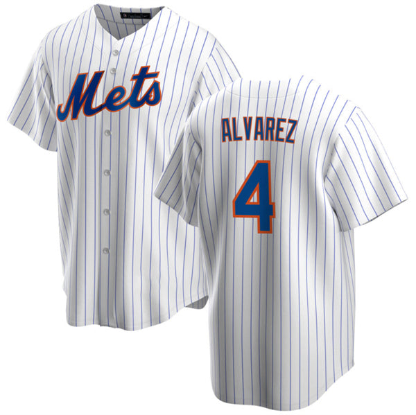 New York Mets #4 Francisco ¨¢lvarez White Cool Base Stitched Baseball Jersey baseball jersey product view 1