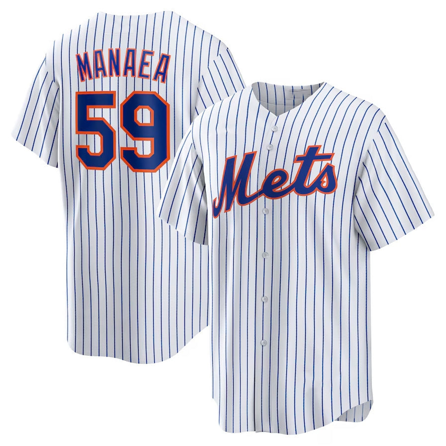 New York Mets #59 Sean Manaea Home Replica Jersey - White Stitched Baseball Jersey baseball jersey product view 1