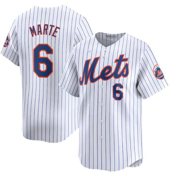 New York Mets #6 Starling Marte White 2024 Home Limited Stitched Baseball Jersey baseball jersey product view 1