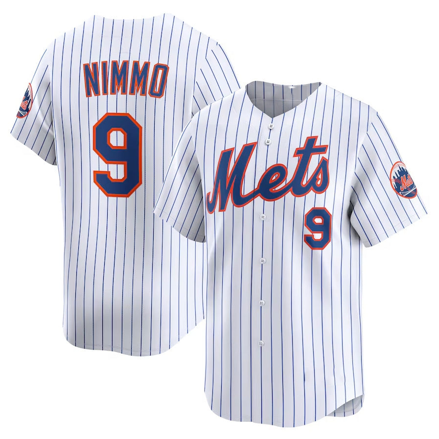 New York Mets #9 Brandon Nimmo Home Limited Player Jersey - White Stitched Baseball Jersey baseball jersey product view 1