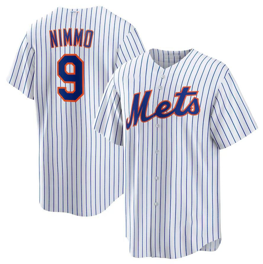 New York Mets #9 Brandon Nimmo White Home Replica Player Jersey Baseball Jerseys baseball jersey product view 1