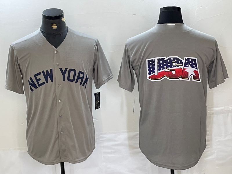 New York Yankees Blank 2021 Grey Field of Dreams Cool Base Stitched Baseball Jerseys baseball jersey product view 1