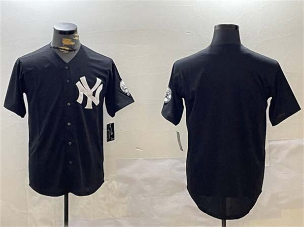 New York Yankees Blank Black With Patch Cool Base Stitched Baseball Jersey baseball jersey product view 1