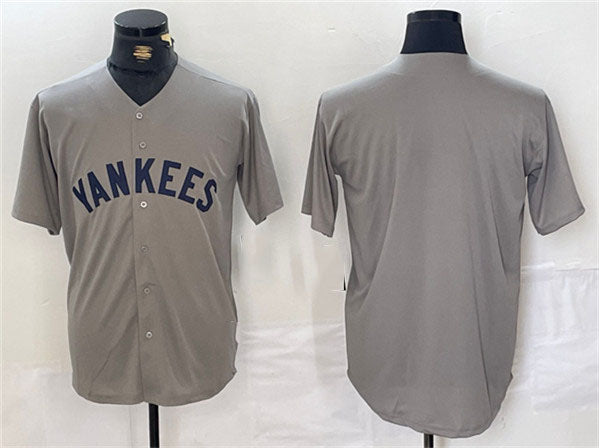 New York Yankees Blank Gray Cool Base Stitched Baseball Jersey baseball jersey product view 1
