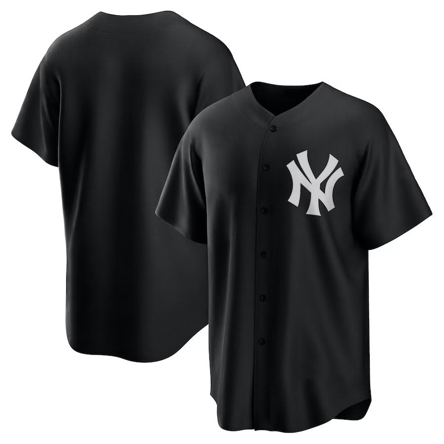 New York Yankees Official Replica Jersey - Black/White Stitches Baseball Jerseys baseball jersey product view 1
