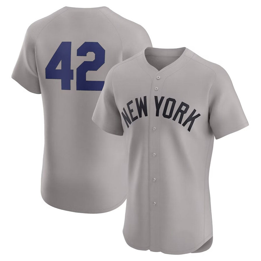 New York Yankees Road 2024 Jackie Robinson Day Elite Jersey - Gray Stitched Baseball Jersey baseball jersey product view 1