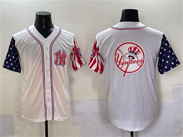 New York Yankees Team Big Logo White American Style Limited Stitched Baseball Jersey baseball jersey product view 1