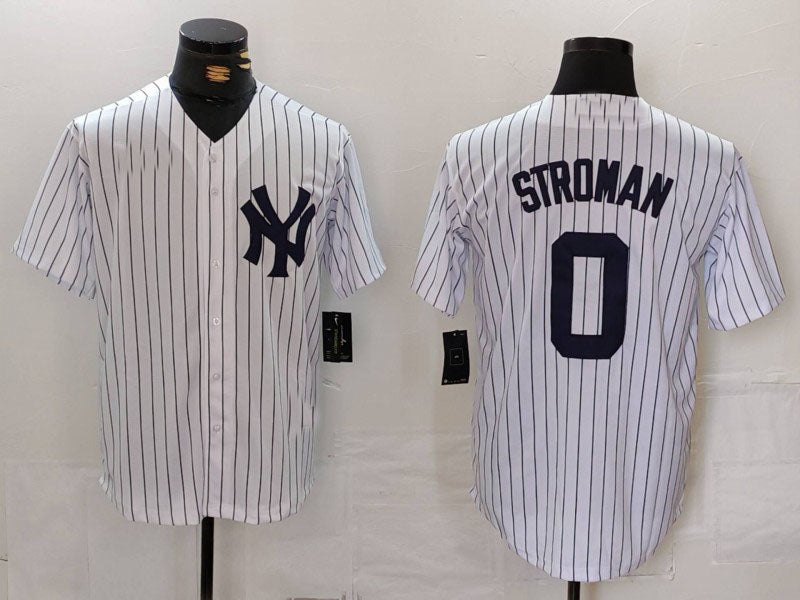 New York Yankees #0 Marcus Stroman White Cool Base Stitched Baseball Jersey baseball jersey product view 1