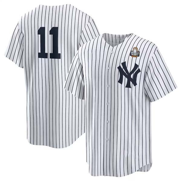 New York Yankees #11 Anthony Volpe White 2024 World Series Cool Base Stitched Baseball Jersey baseball jersey product view 1