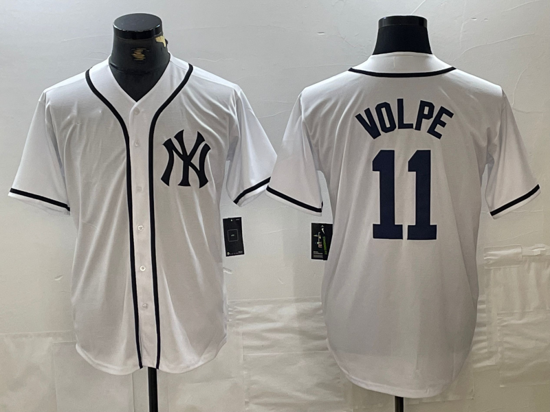 New York Yankees #11 Anthony Volpe White Fashion Cool Base Baseball Jersey baseball jersey product view 1
