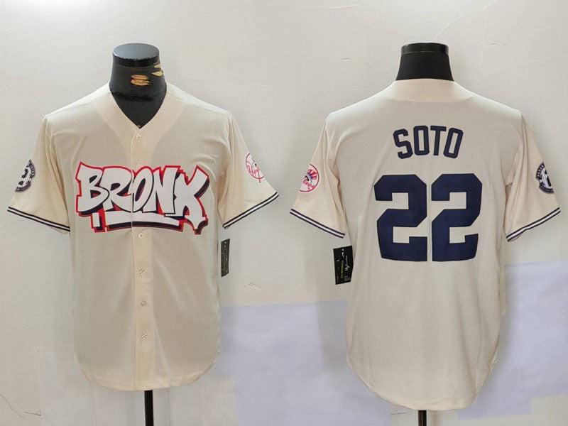 New York Yankees #22 Juan Soto Cream Limited Stitched Baseball Jersey baseball jersey product view 1