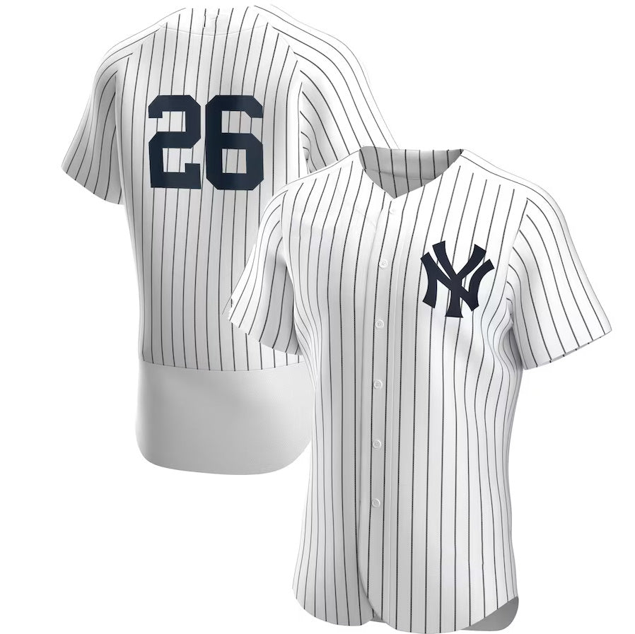 New York Yankees #26 DJ LeMahieu Home Authentic Player Jersey - White/Navy Stitched Baseball Jersey baseball jersey product view 1