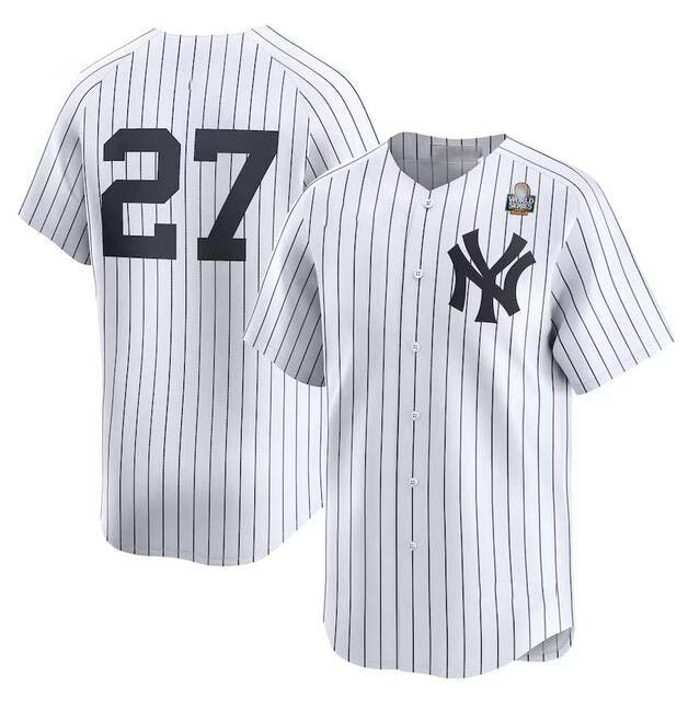 New York Yankees #27 Giancarlo Stanton White 2024 World Series Home Limited Stitched Baseball Jersey baseball jersey product view 1