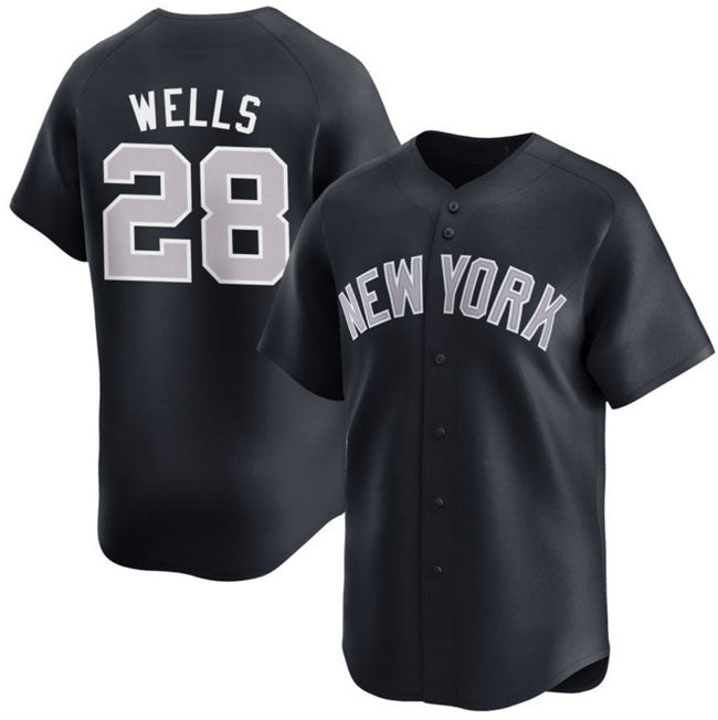 New York Yankees #28 Austin Wells Navy 2025 Alternate Limited Stitched Baseball Jersey baseball jersey product view 1